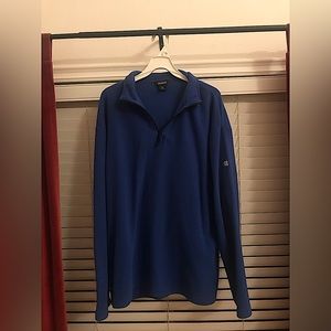 Mens Blue Apple Quarter Zip Polo Sweater